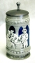 Пивная кружка с крышкой Керамика, металл, цветная эмаль Германия, середина XX века 1950 г ; Упаковка: без упаковки инфо 11171v.